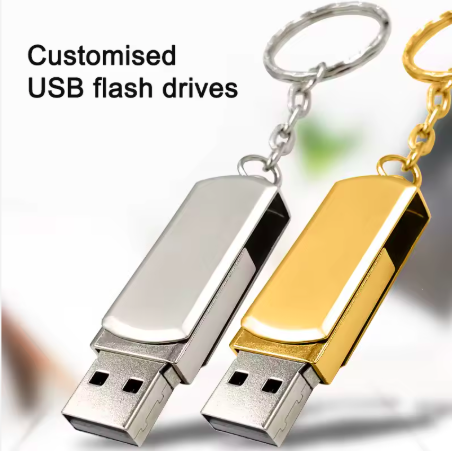 Clé USB Métallique Haute Vitesse – 128/64/32/16 Go • USB 2.0 / 3.0 • Résistante & Portable • Avec Porte-clé
